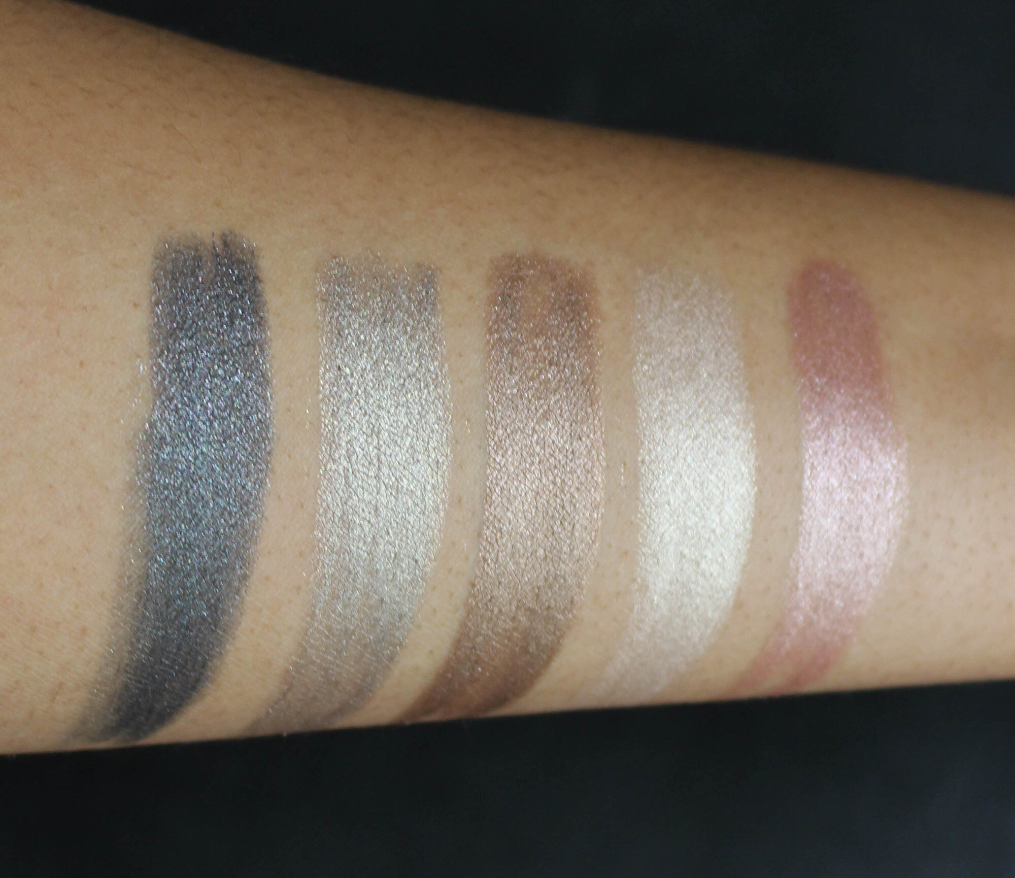 Swatches of the By Terry Ombre Blackstar (L to R): Black Pearl, Ombre Mercure, Bronze Moon, Blond Opal, Frozen Quartz.