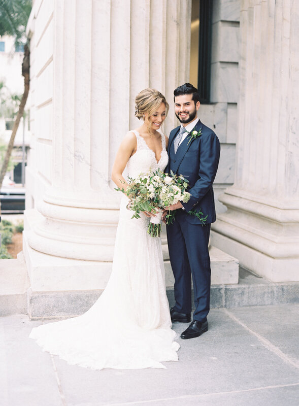 Garden Wedding at Oxford Exchange Tampa with Gold & Marble Accents -106