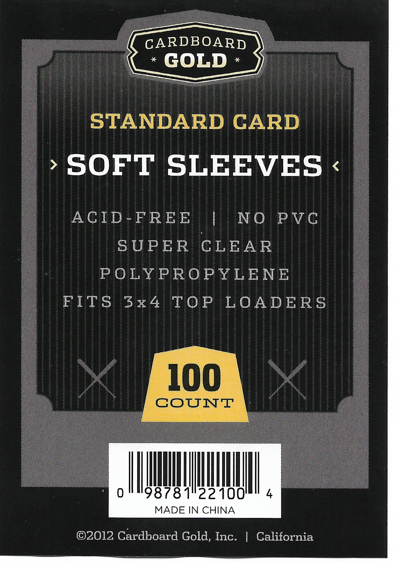 Pack of 100 Cardboard GOLD 5X7 PREMIUM Soft SLEEVES~Cards Fits