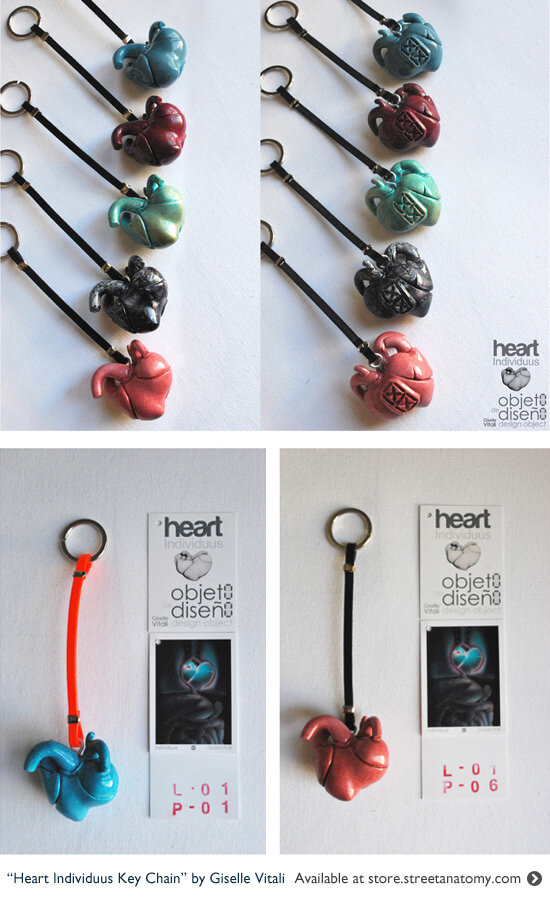 Giselle Vitali Heart Individuus key chain available at the Street Anatomy Store