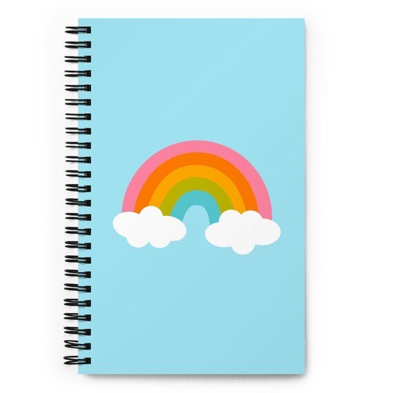 Rainbow Spiral Notebook, Journals, Cute, Kids, Illustration, Colorful, Drawing, Writing