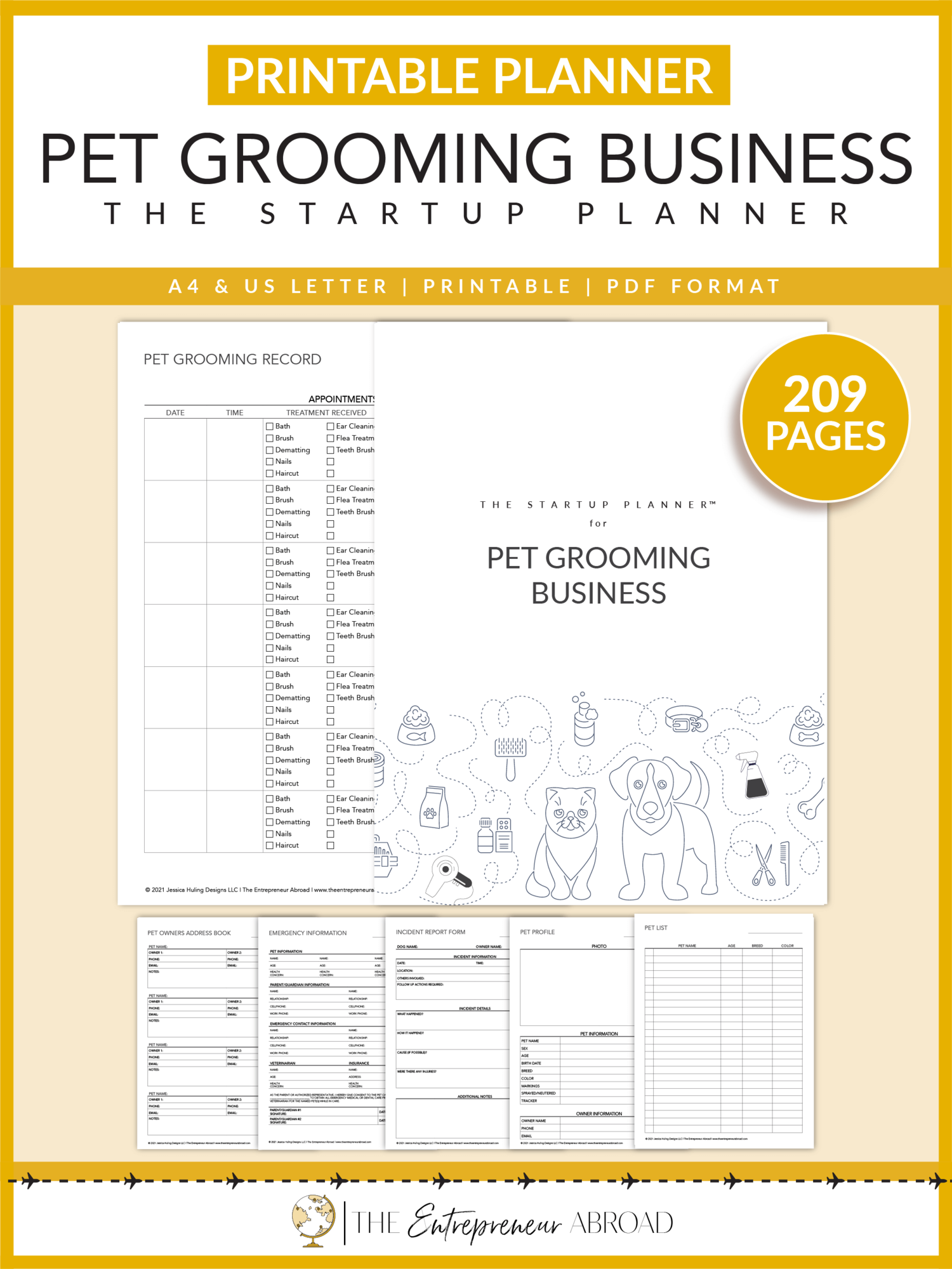 The Startup Planner for Pet Grooming Business (Premium Pack) — The Intended For Dog Grooming Record Card Template