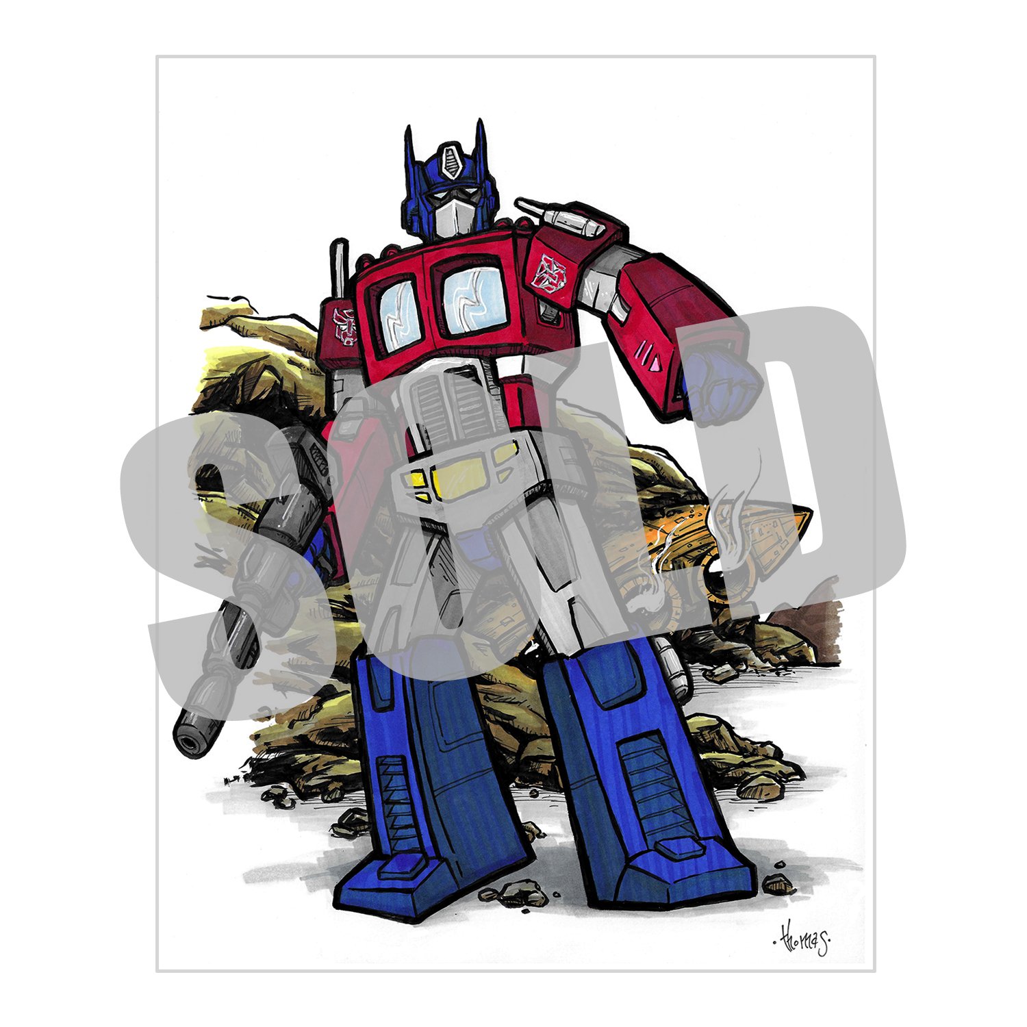 Optimus Prime (Transformers Cartoon) - Original Art — Spectral Void Comics  & More