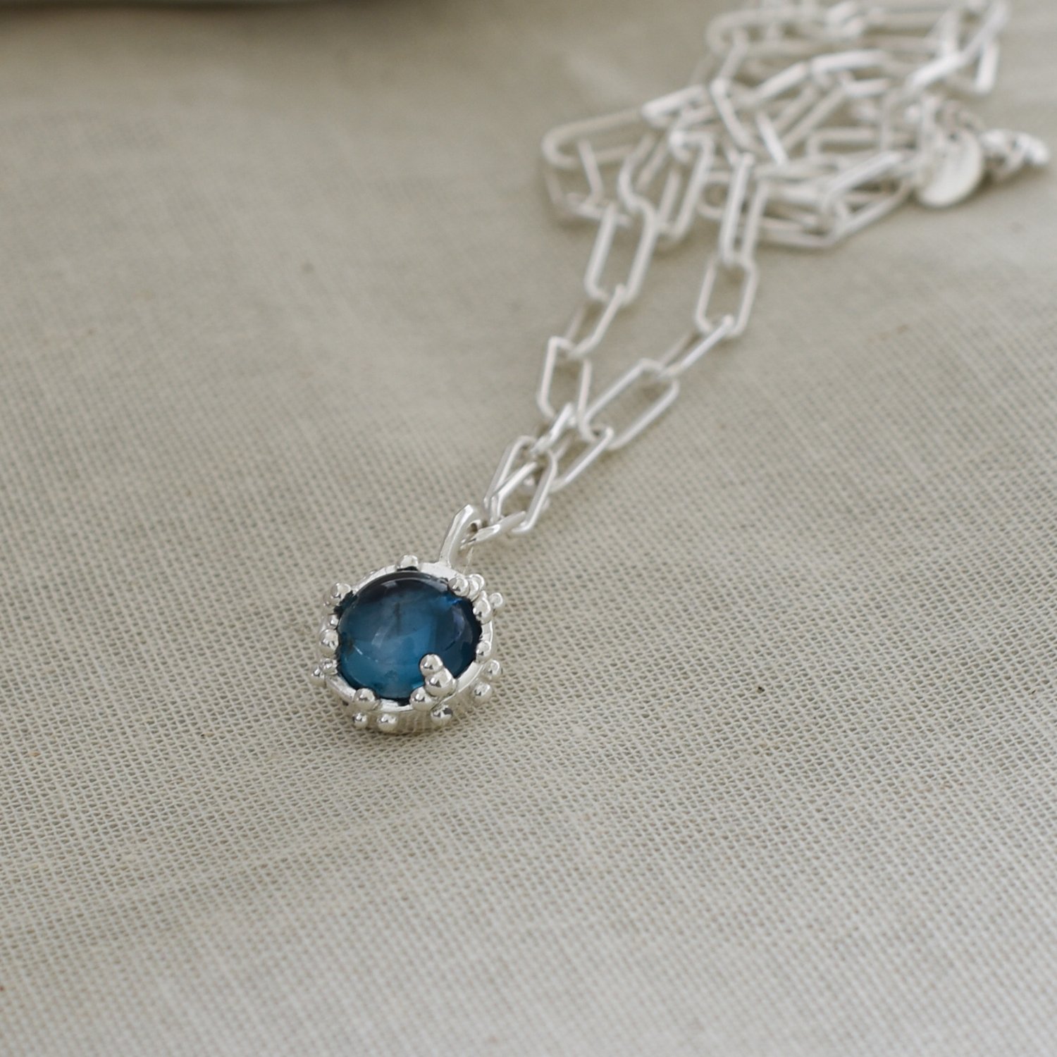 London blue topaz pendant necklace silver — Militza Ortiz Jewellery