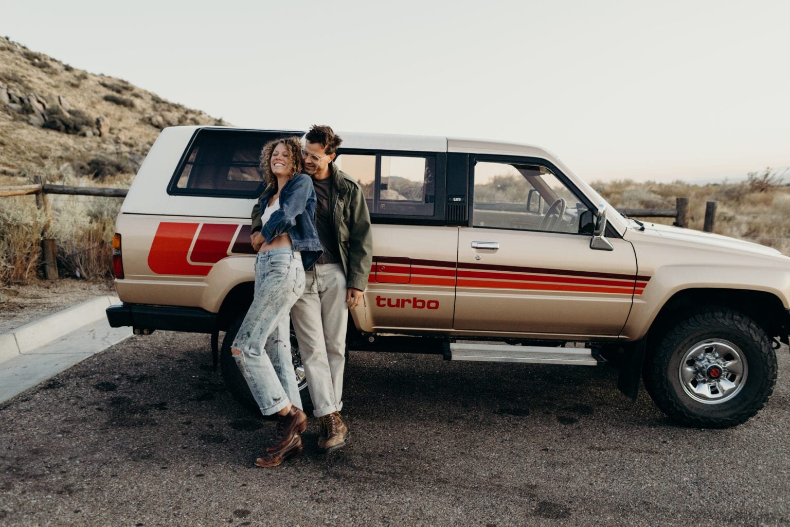 Rad vintage truck with couple