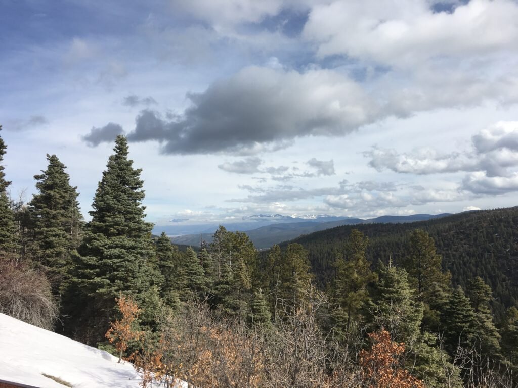 View from a lookout on the side of the road, a little south of Taos