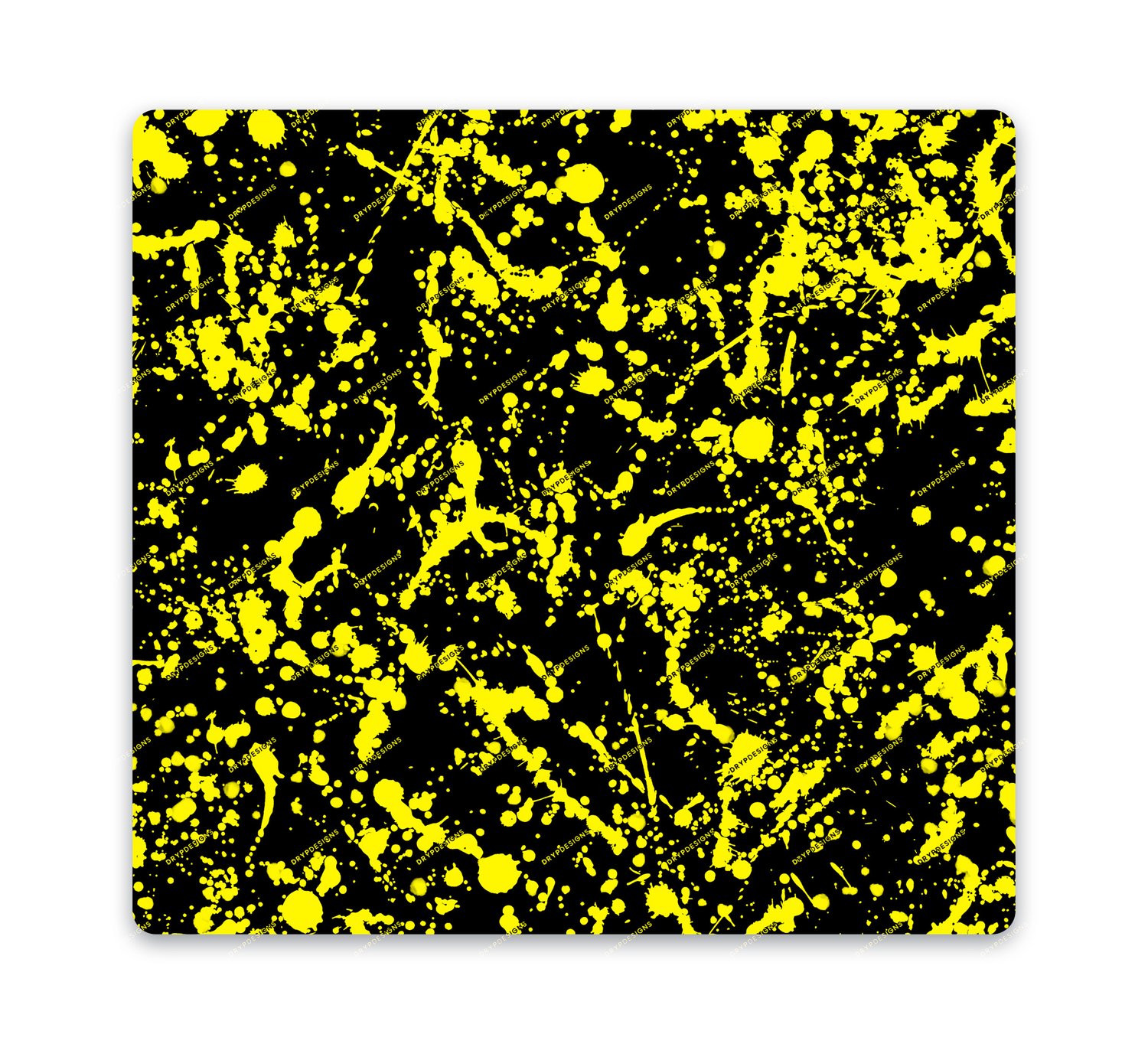 Black + Yellow Paint Splatter Seamless Background — drypdesigns