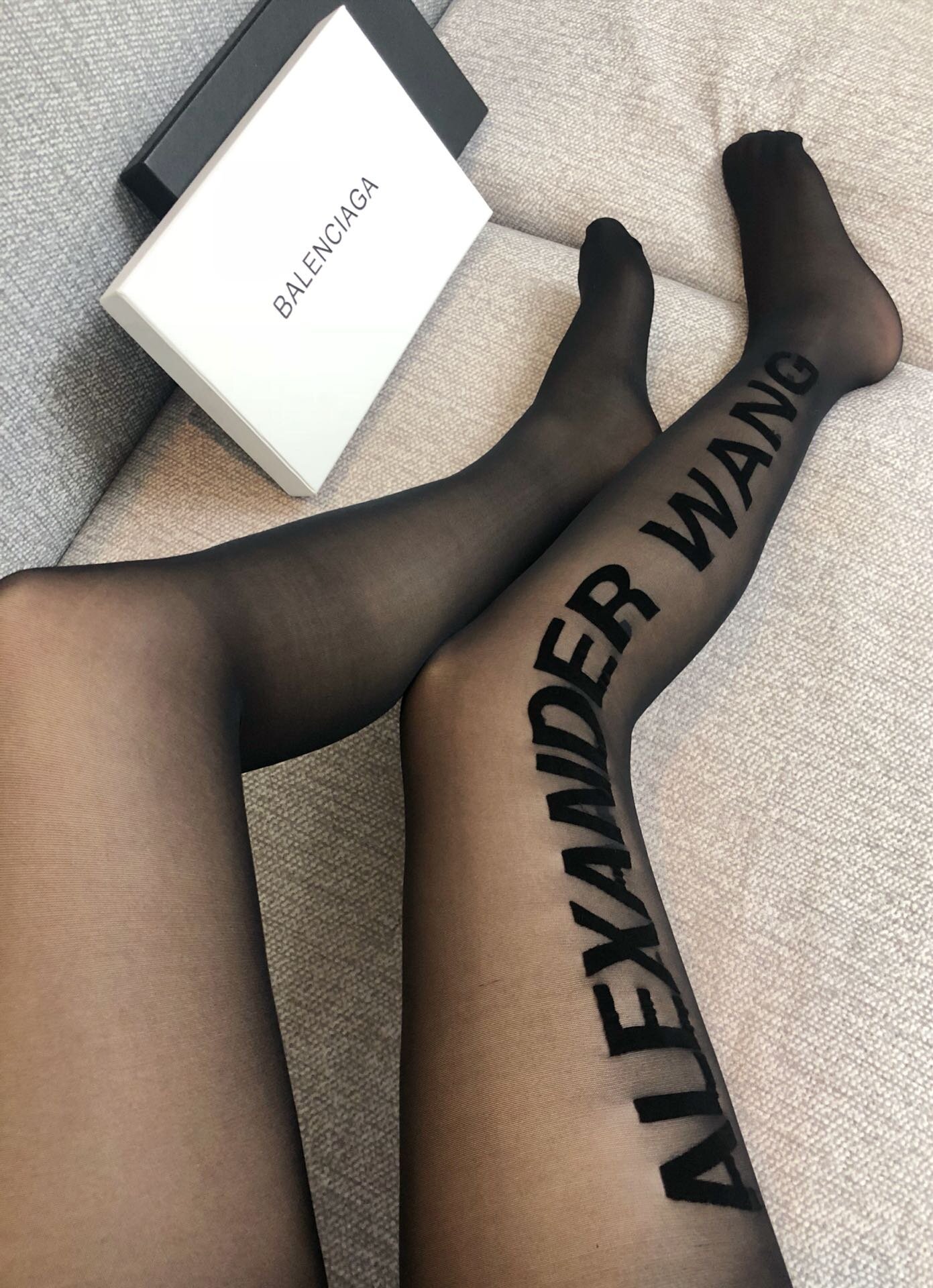Alexander Wang Barbed Wire Stocking - Onyx on Garmentory