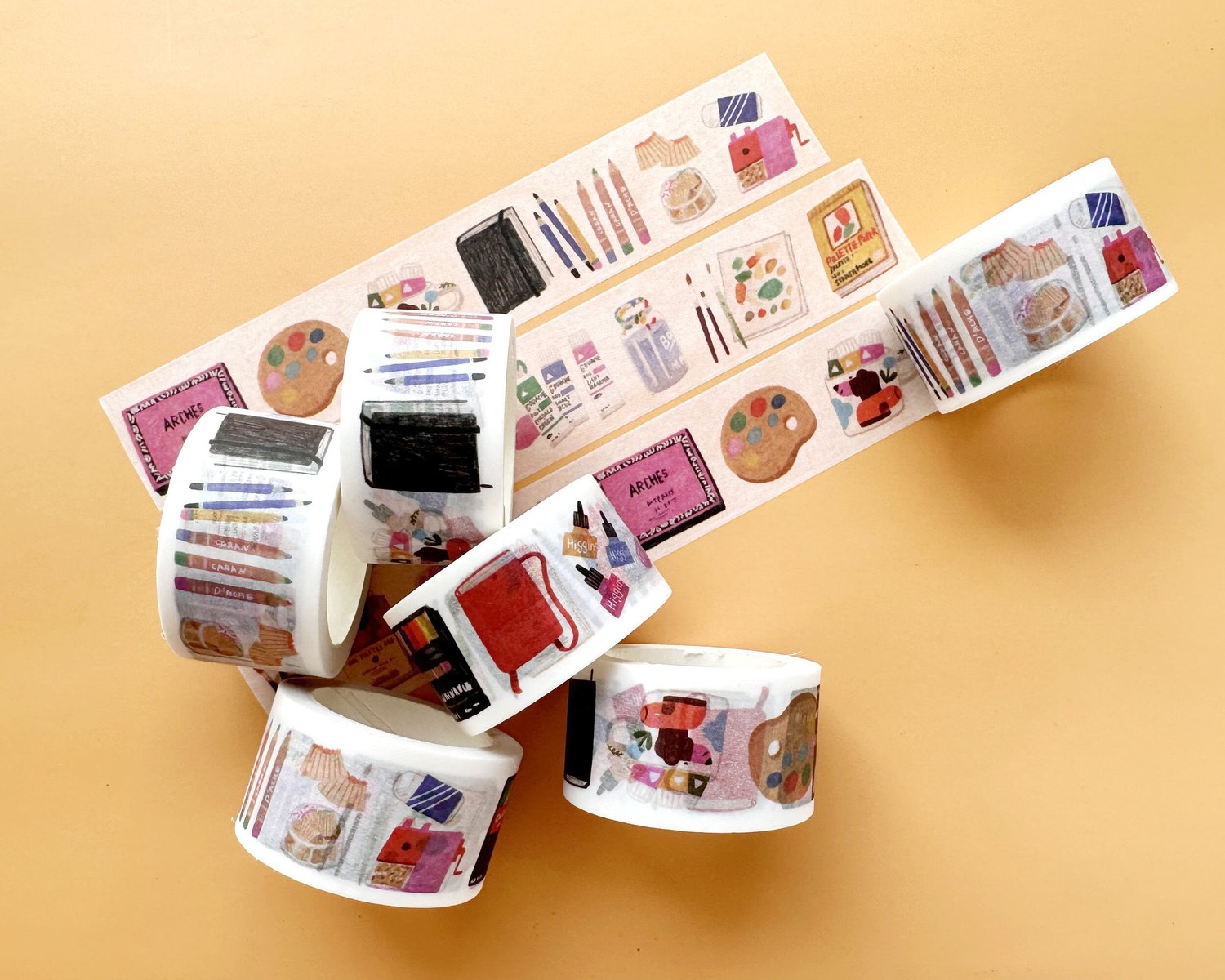 Washi Tape My Favoriet Art Supplies 25mm x 10m — Heegyum Kim Illustration
