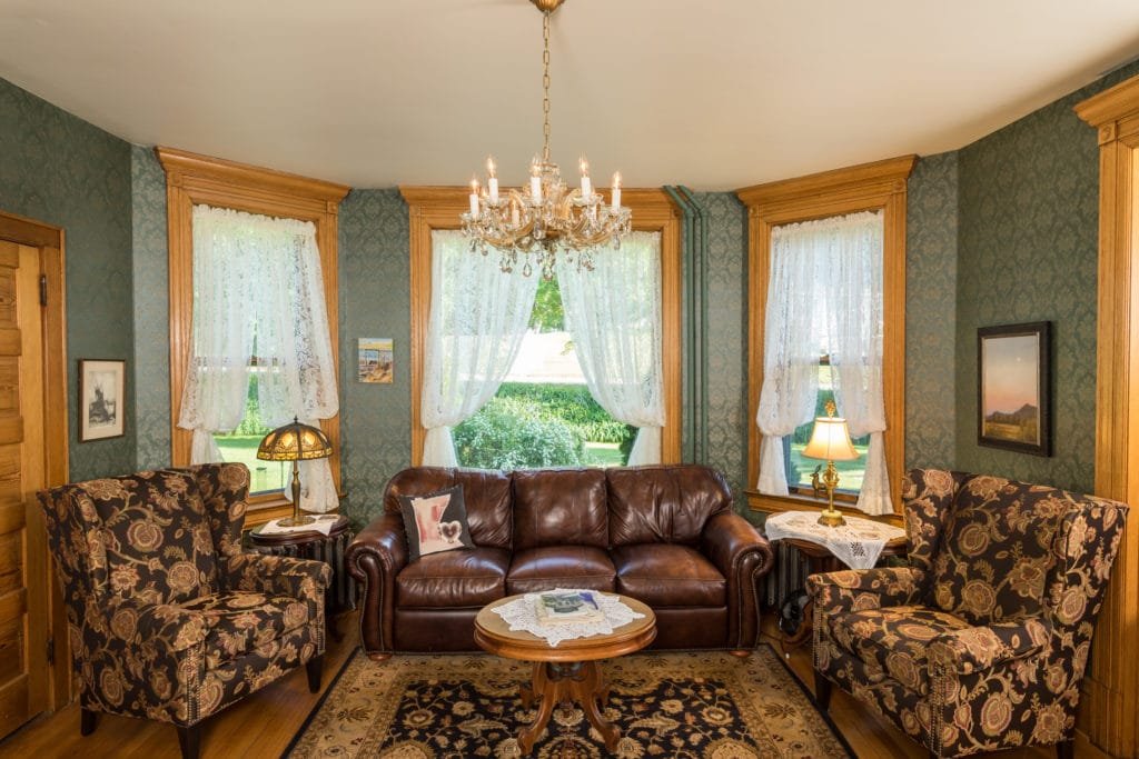 The parlor at our Lanesboro Bed and Breakfast is a perfect place to curl up with a book, a board game or a deck of cards.