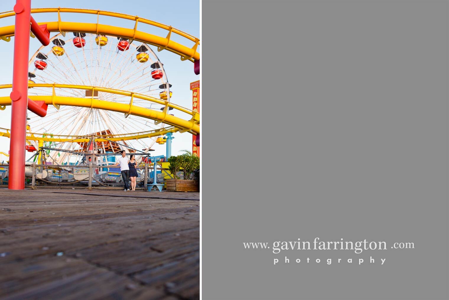 Destination engagement photographs in Santa Monica and Hollywood, California.