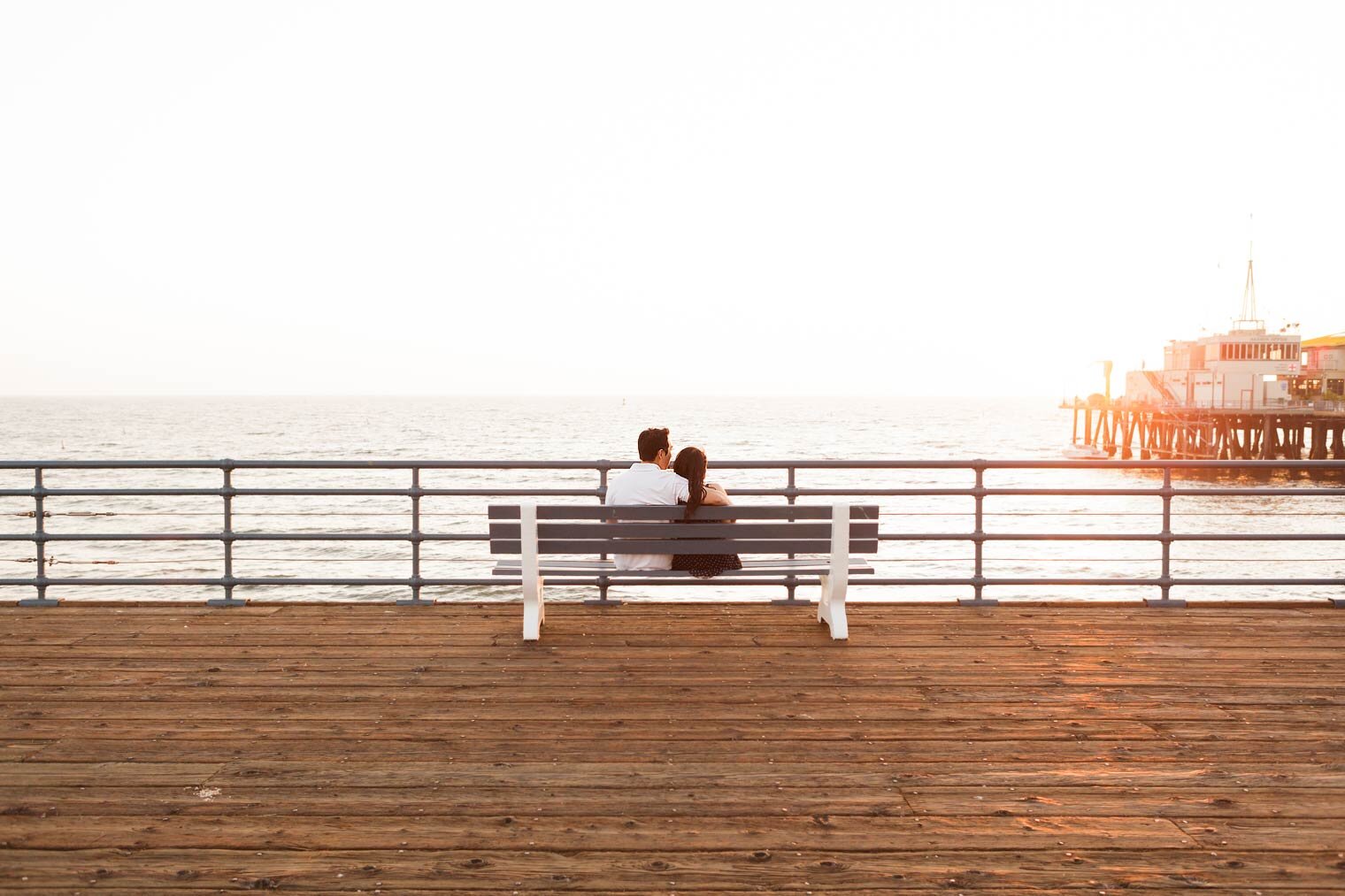 Destination engagement photographs in Santa Monica and Hollywood, California.