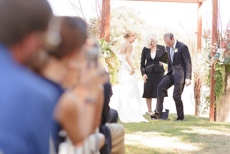 Mazel tov! Groom crushes glass at wedding ceremony.