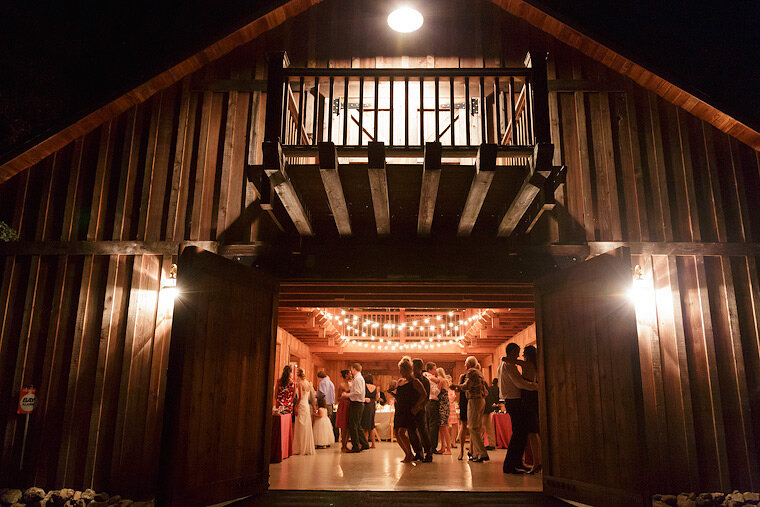 Napa Valley barn wedding at night.