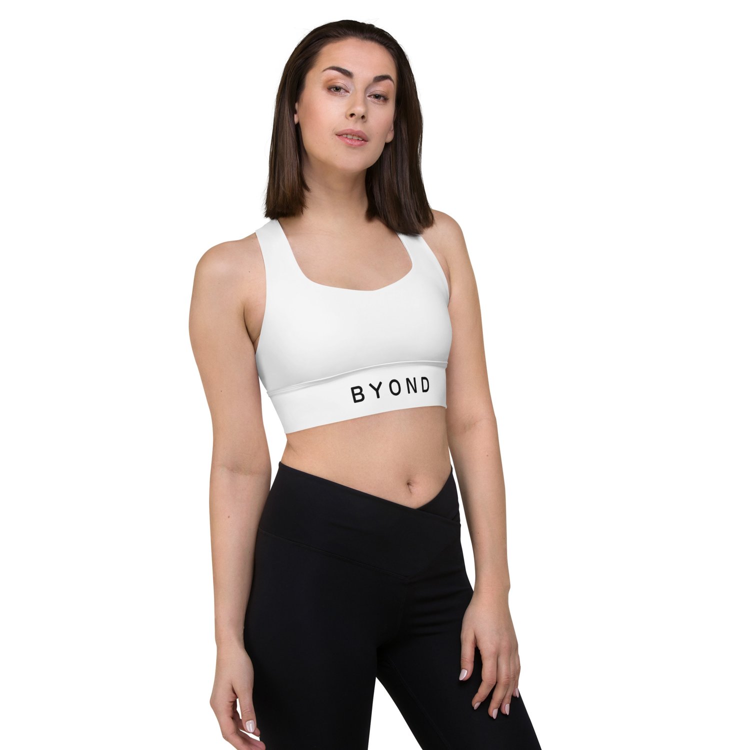 BYOND White Longline sports bra — B G I N
