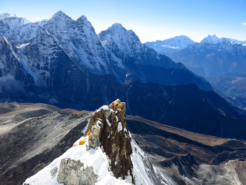 Camp 2 on Ama Dablam. Outrageous location.