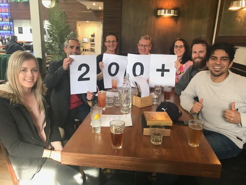 2018 team celebrating 200+ intern placements in 6 hours!