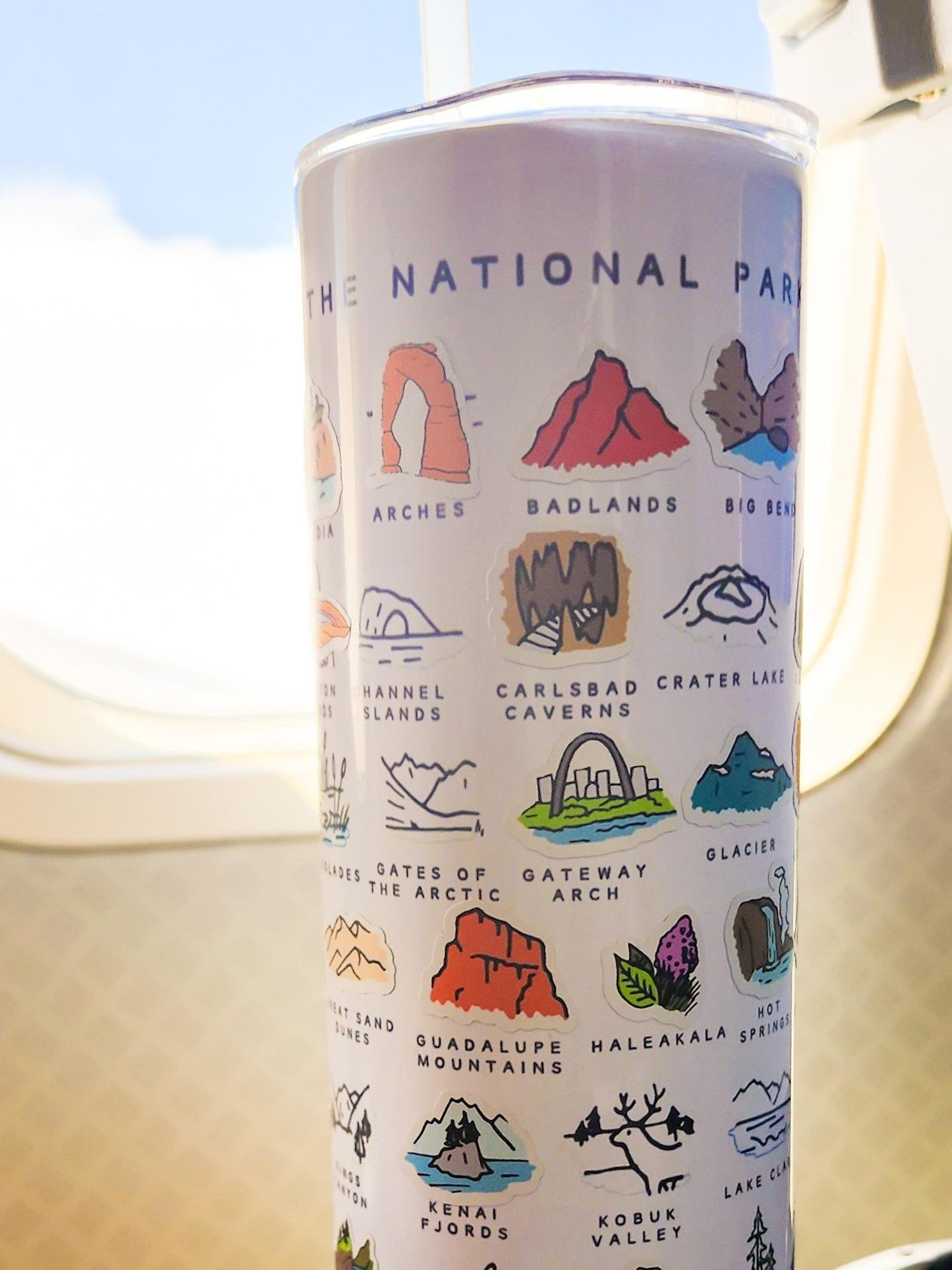 National Parks Checklist Stainless Steel Water Bottle US Park