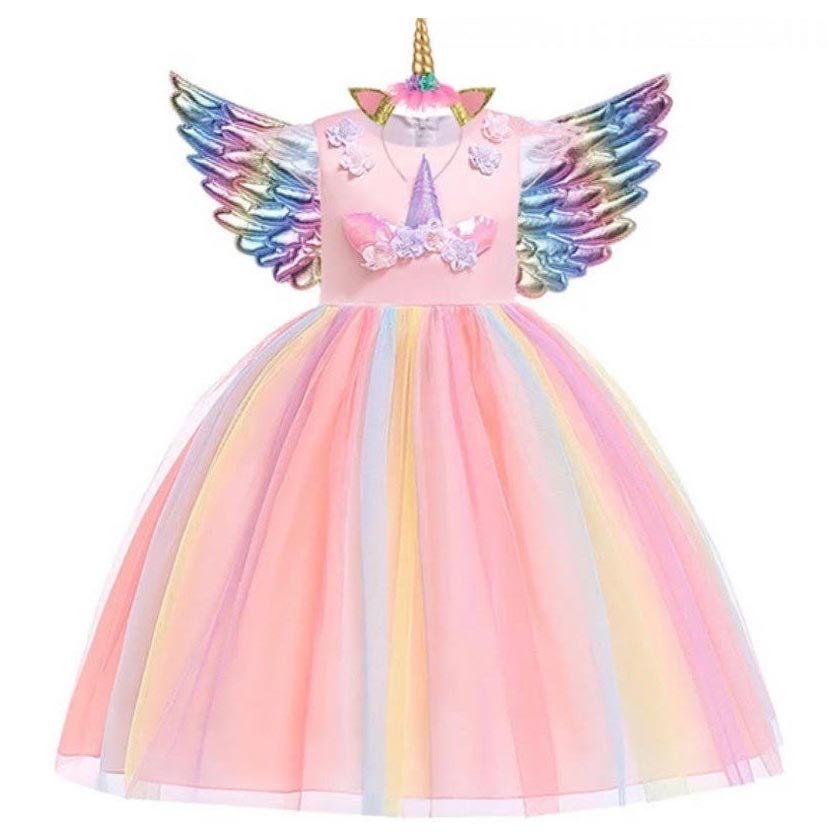 Unicorn Girl Carnival Dress with Wings Unicorn Cosplay Dress UNICOR01