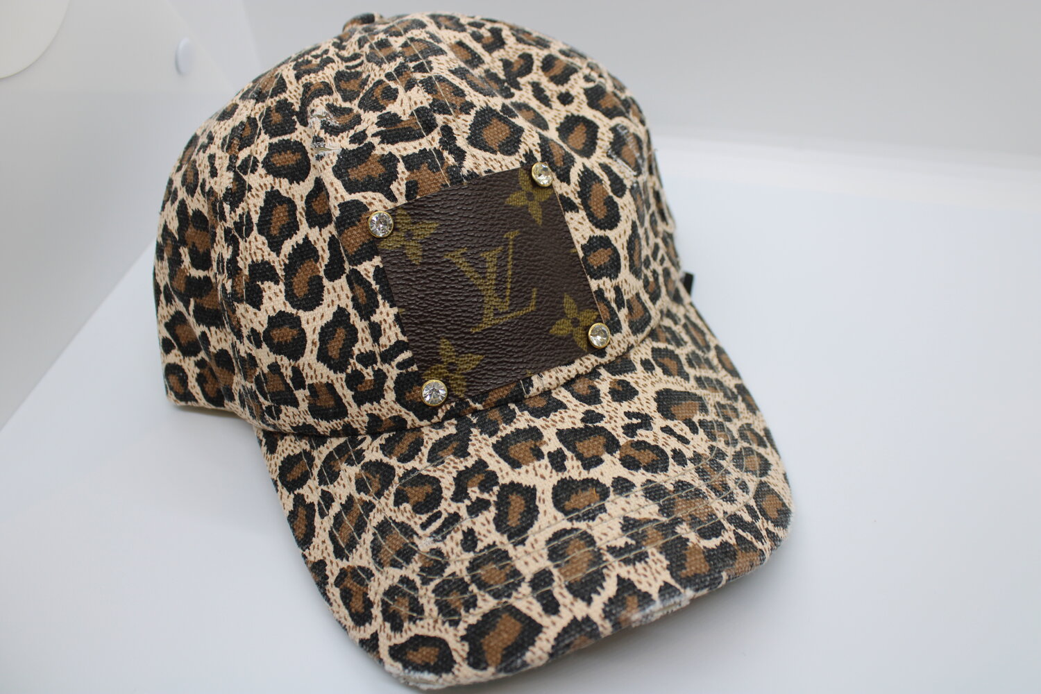 Louis Vuitton LV Beanie HAT Cheetah Print Swarovski Crystal Logo
