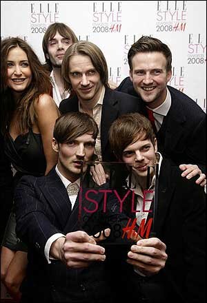 The Feeling, after winning at the Elle Style Awards 2008