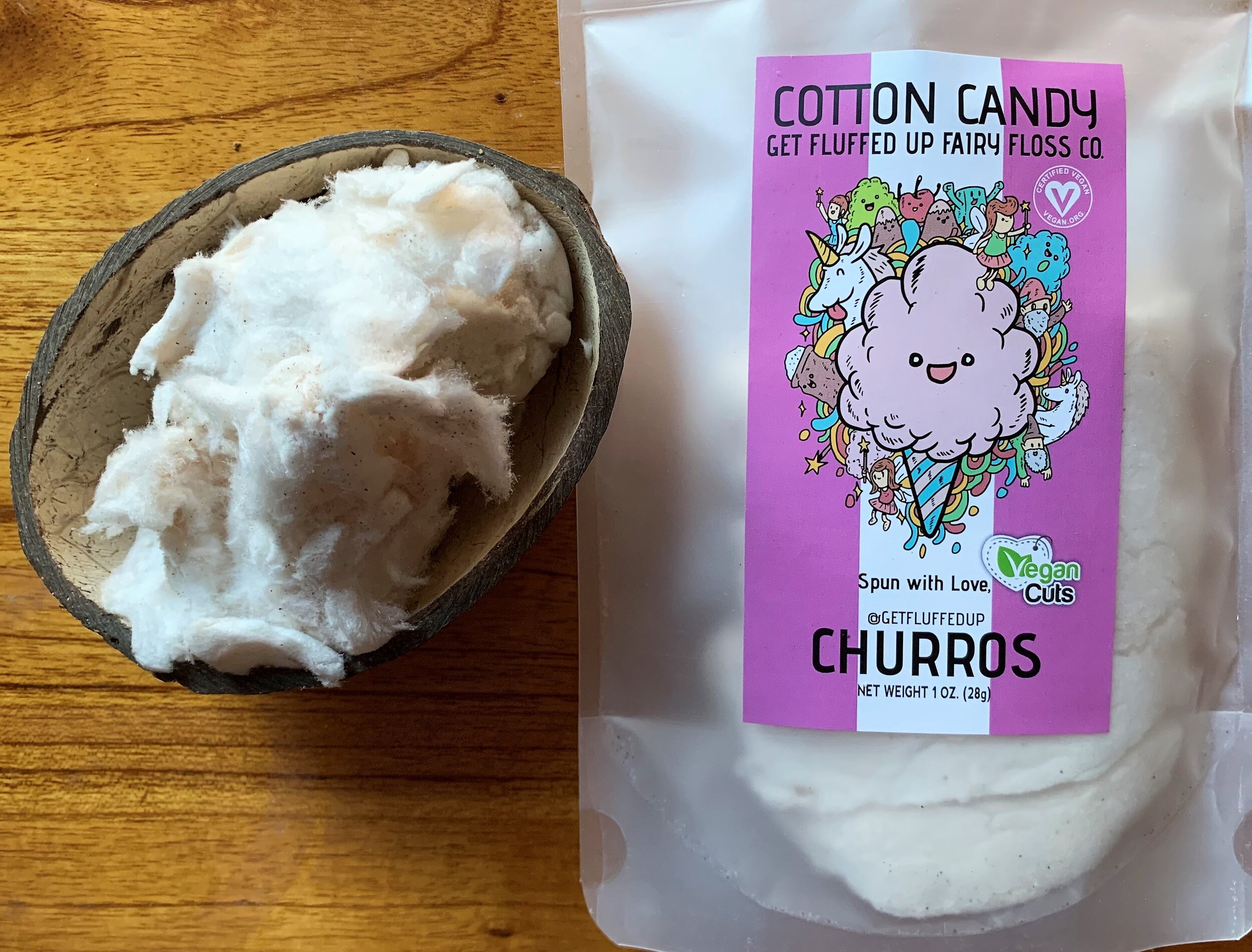 Churros flavored cotton candy from Get Fluffed Up