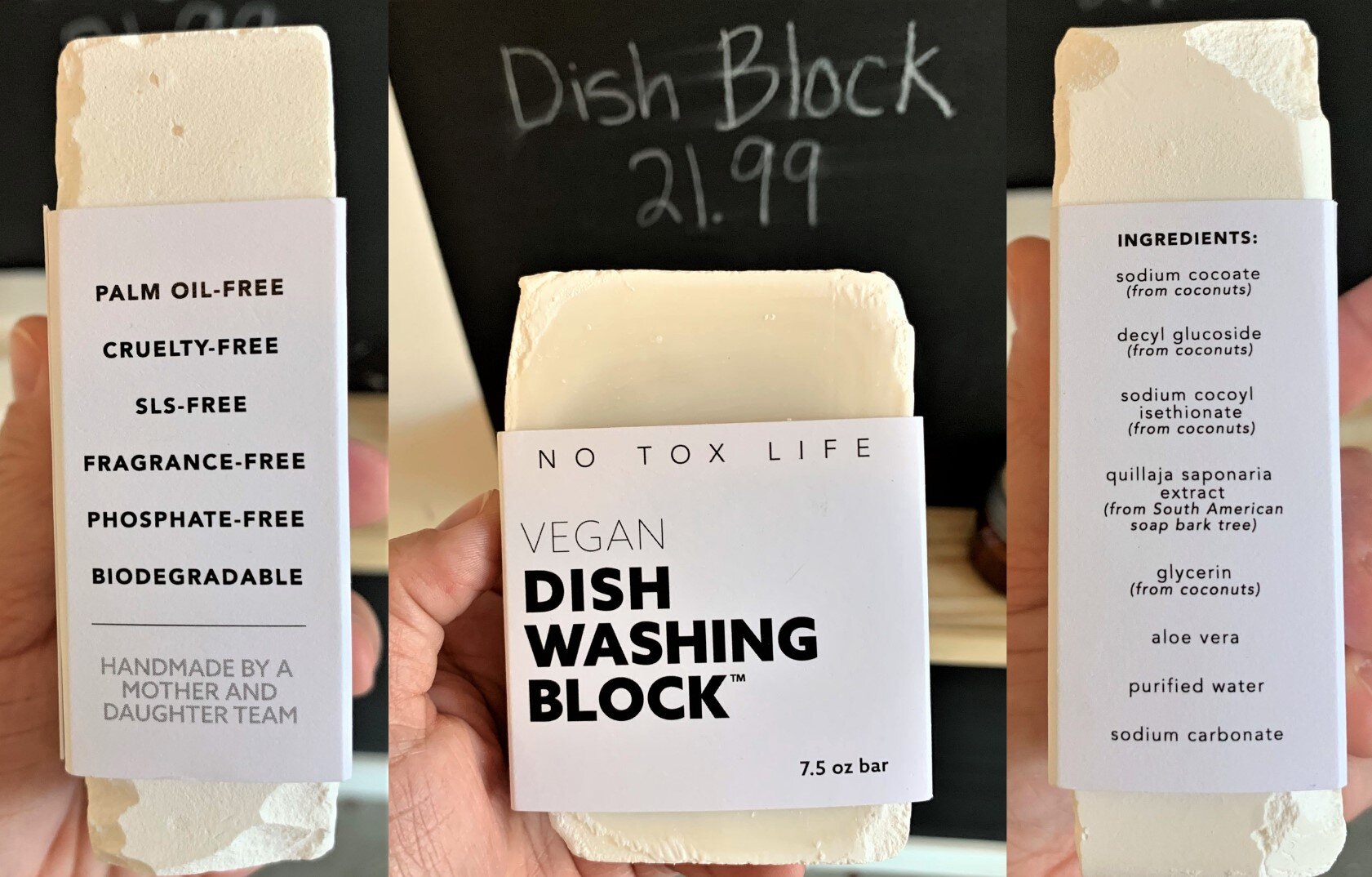 Vegan dish washing block from No Tox Life
