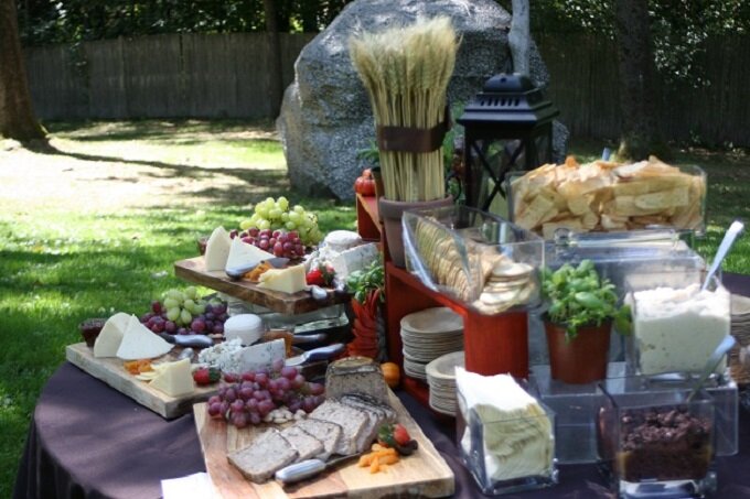 Wine and Cheese Display outdoors