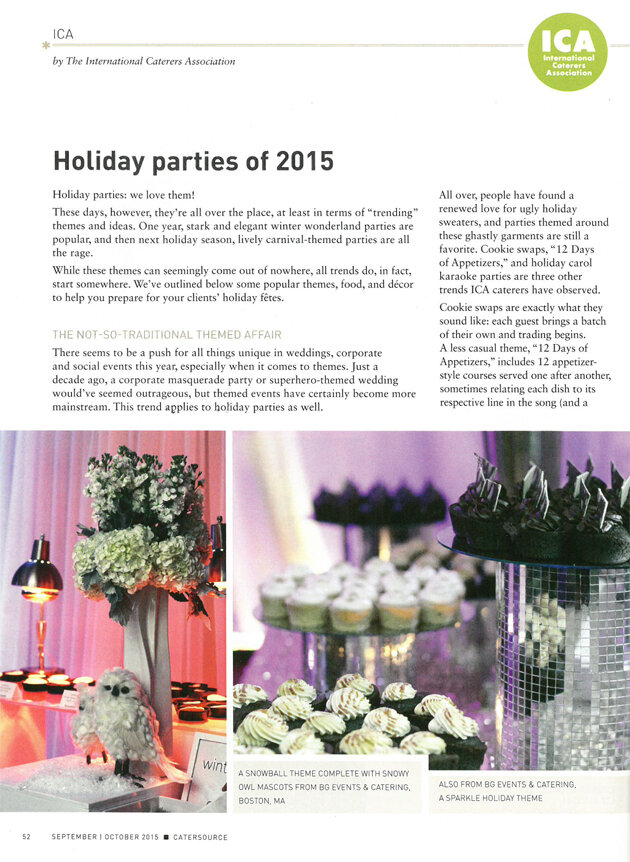 Catersource magazine BG Article Holiday Parties