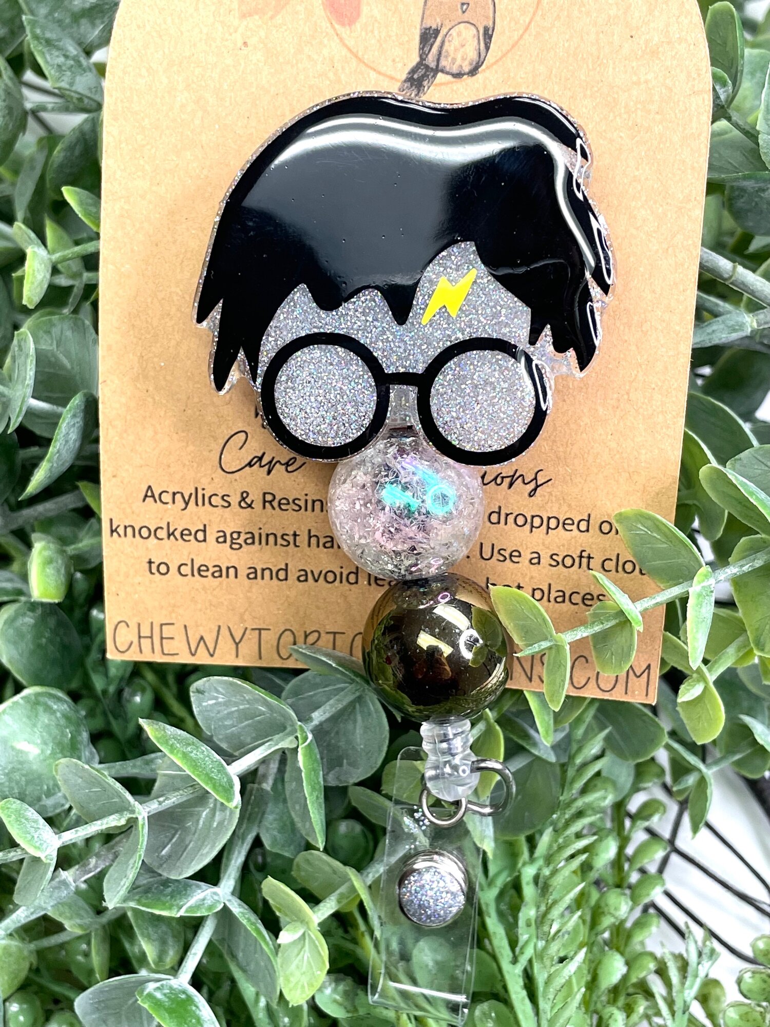 Harry Potter Dobby Retractable Reel Chrome Badge ID Card Holder Clip