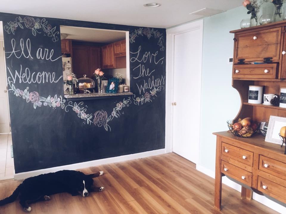 living & dining room updates chalkboard wall