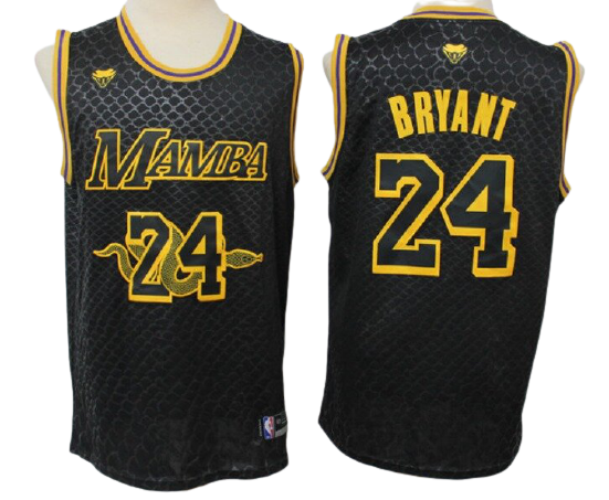 Black Mamba Edition Kobe Bryant #24 Los Angeles Lakers Basketball Trikot Genäht 