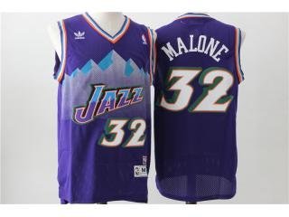 Retro Karl Malone #32 Utah Jazz Basketball Trikot Jersey Genäht Lila 