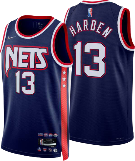 2021 James Harden Jersey Brooklyn Nets #13 City Edition Size S-2XL 