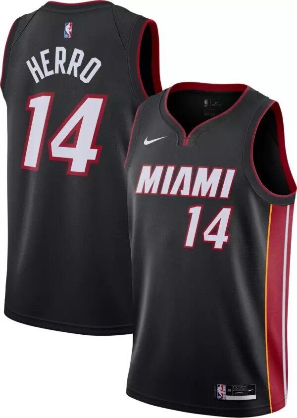 klassisch Tyler Herro #14 Miami Heat Basketball Trikot Jersey Stitched Schwarz 