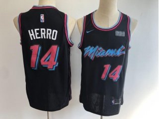 klassisch Tyler Herro #14 Miami Heat Basketball Trikot Jersey Stitched Schwarz 