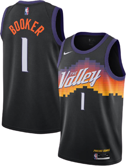 City Edition Devin Booker #1 Phoenix Suns Basketball Jersey Stitched Black 