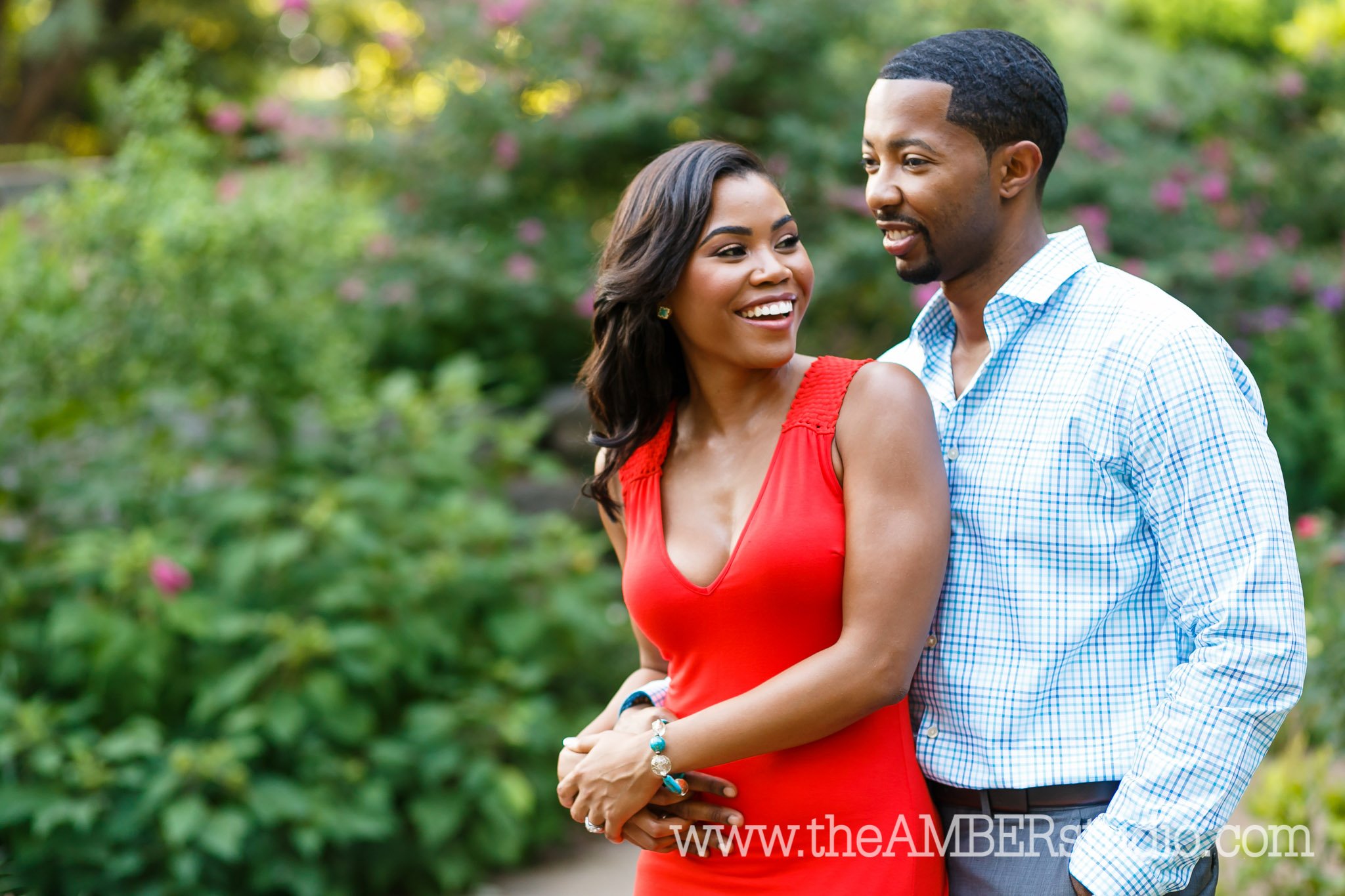 black-wedding-photographer-dallas-texas-engagement-photos-amber-knowles-studio-fort-worth-botanical-gardens-red-dress-suit-african-american-couple-cc0005