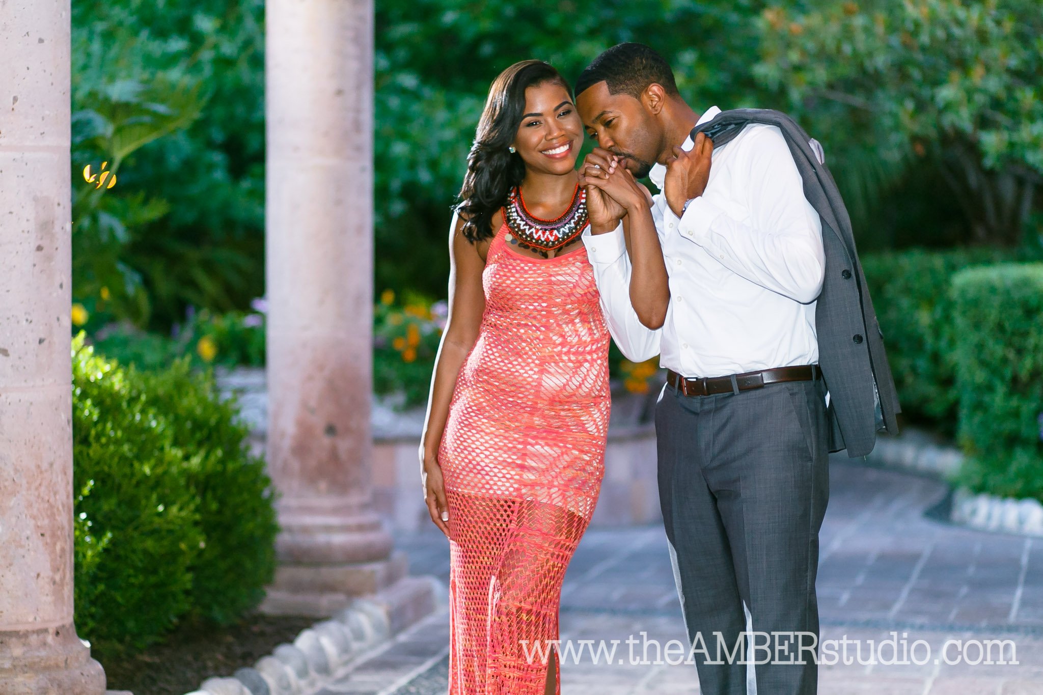 black-wedding-photographer-dallas-texas-engagement-photos-amber-knowles-studio-fort-worth-botanical-gardens-red-dress-suit-african-american-couple-cc0015