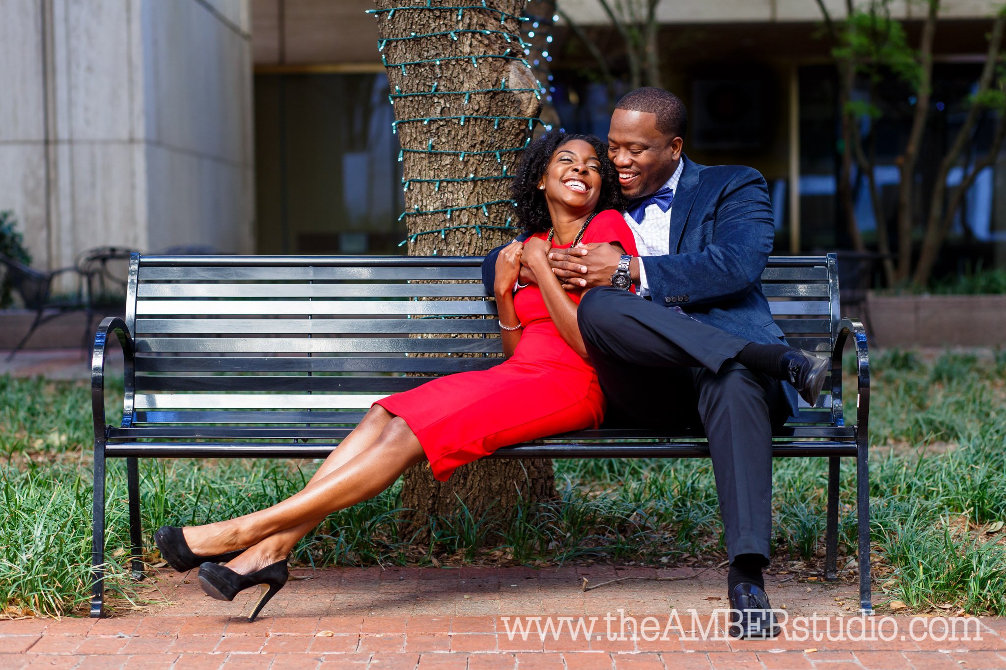 black-dallas-wedding-photographer-engagement-photos-downtown-margaret-hunt-bridge-natural-hair-african-american-couple-red-dress-bride-groom0008