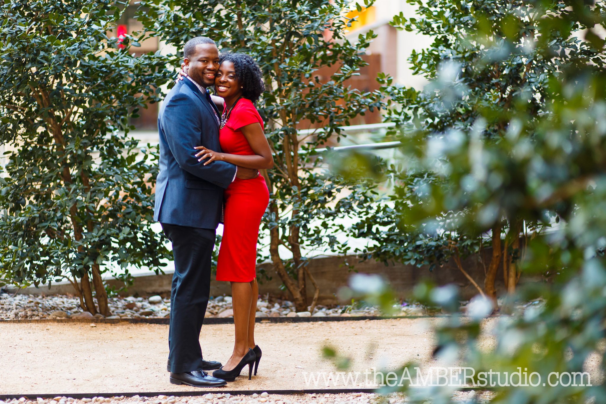 black-dallas-wedding-photographer-engagement-photos-downtown-margaret-hunt-bridge-natural-hair-african-american-couple-red-dress-bride-groom0006