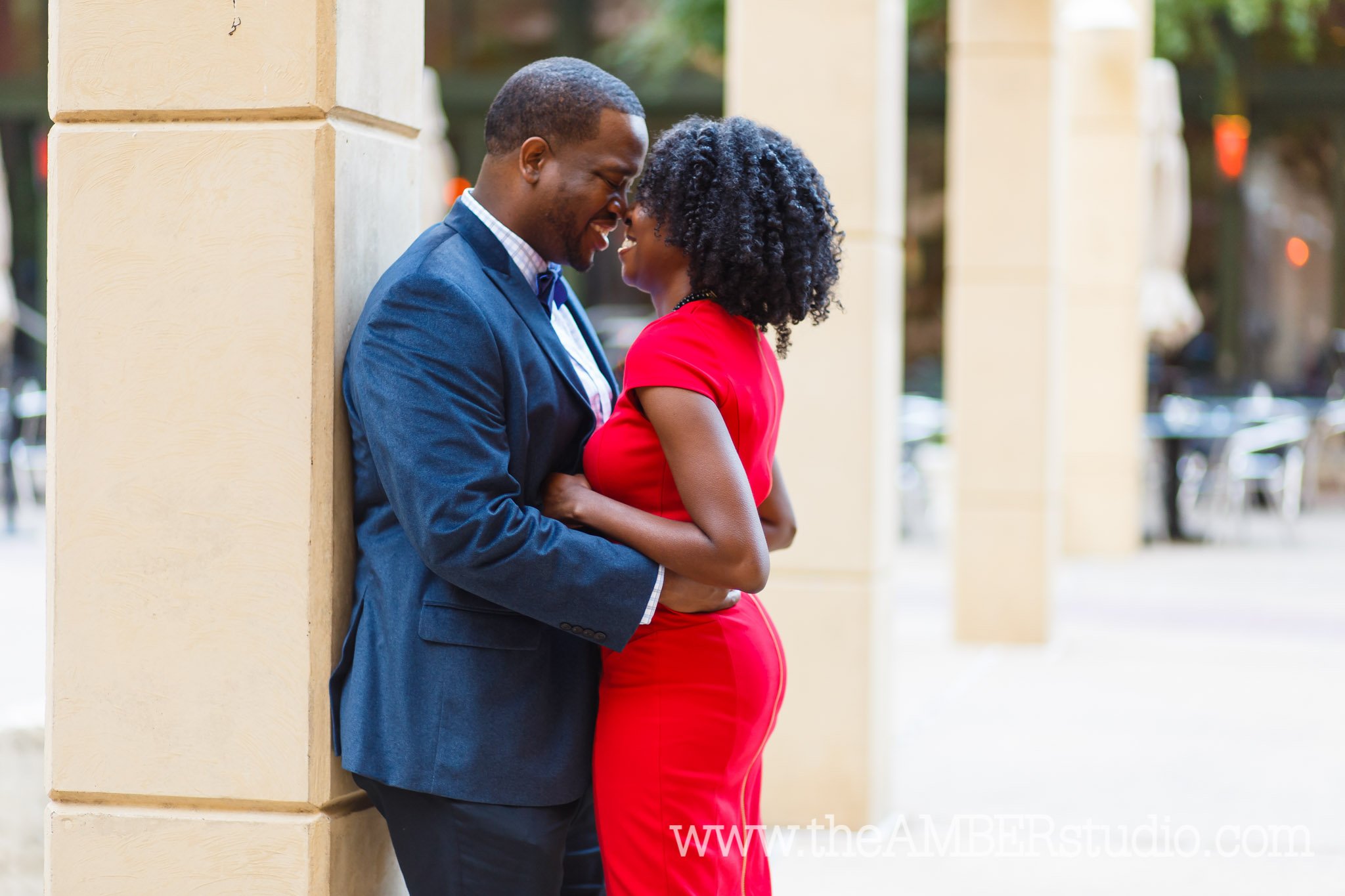 black-dallas-wedding-photographer-engagement-photos-downtown-margaret-hunt-bridge-natural-hair-african-american-couple-red-dress-bride-groom0007