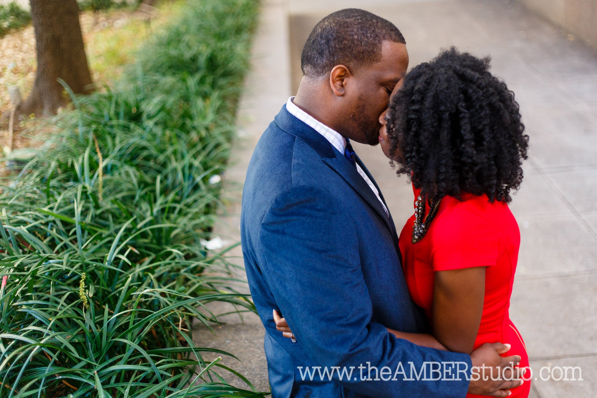 black-dallas-wedding-photographer-engagement-photos-downtown-margaret-hunt-bridge-natural-hair-african-american-couple-red-dress-bride-groom0014