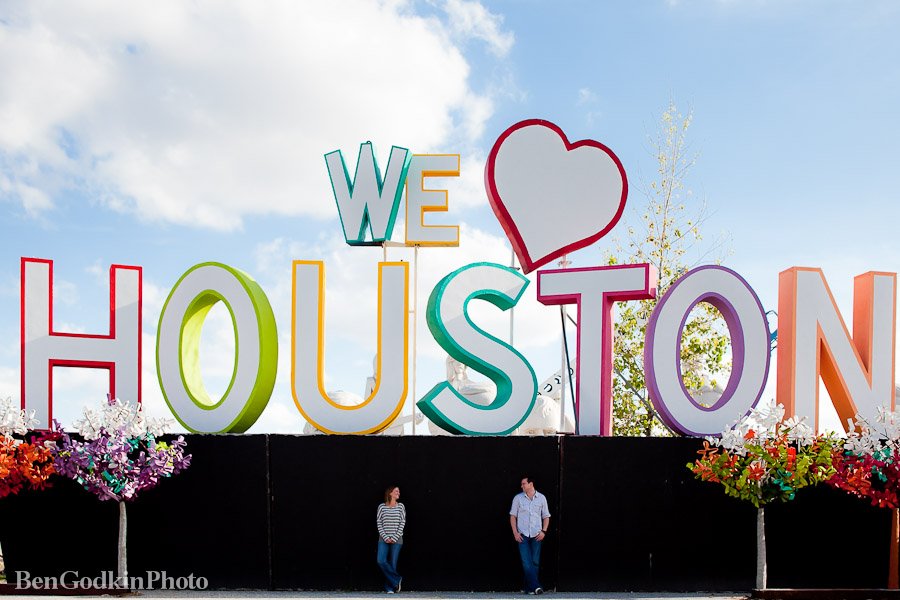 We love Houston sign engagement session.