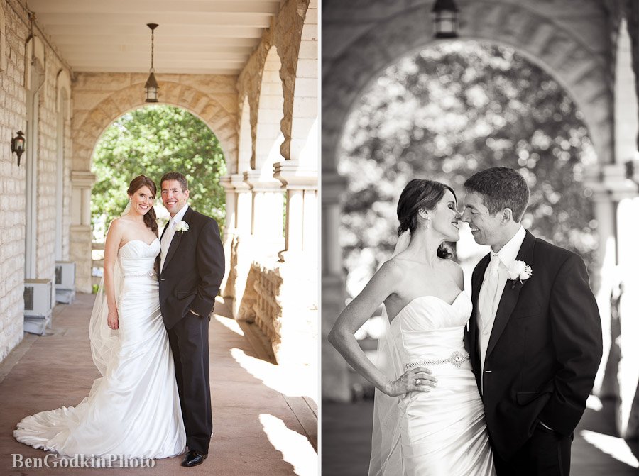 Bride and groom portraits at the Austin Womens Club