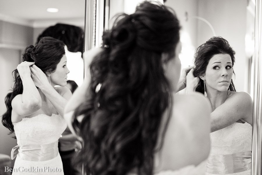 Bride getting ready at the Piazza in the Village in Dallas