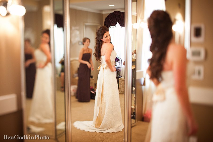 Bride getting ready at the Piazza in the Village in Dallas