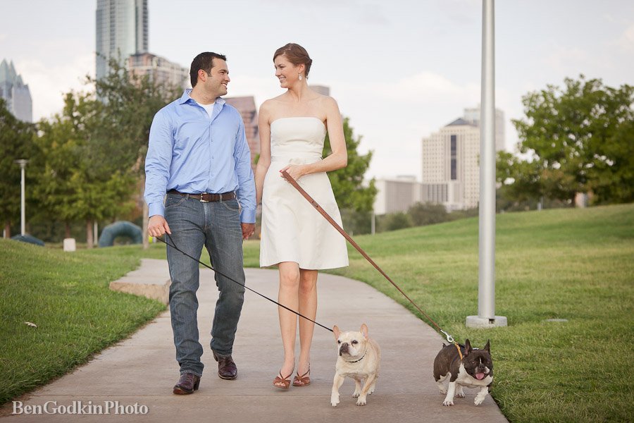 Austin Engagement photography with dogs