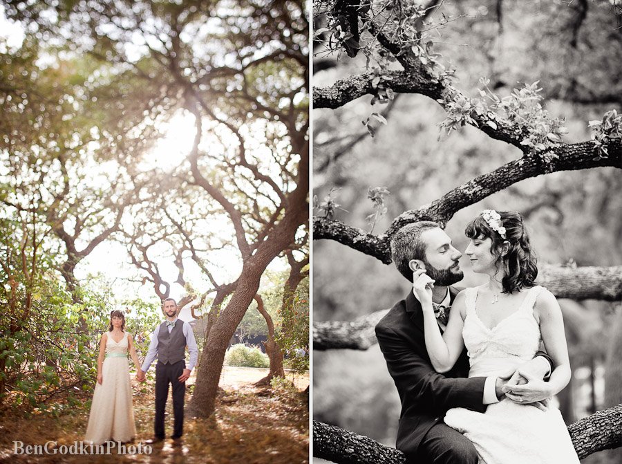 Outdoor nature portraits of bride & groom at the Inn at Wild Rose Hall