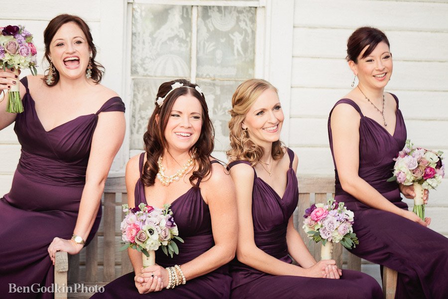 bridesmaids portraits at the Barr Mansion before ceremony